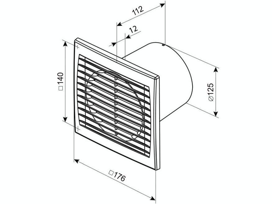 <p>
	Väljatõmbe ventilaator Ø125 mm, Vents 125 S</p>
