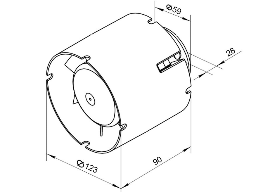 <p>
	Kanaliventilaator Ø123 mm, Vents 125 VKO1</p>

