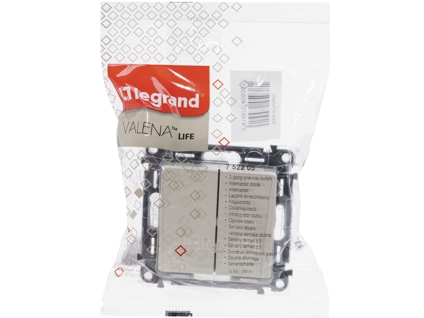 <p>
	Выключатель двухклавишный скрытой установки Legrand (серия - Valena Life), 752205</p>

