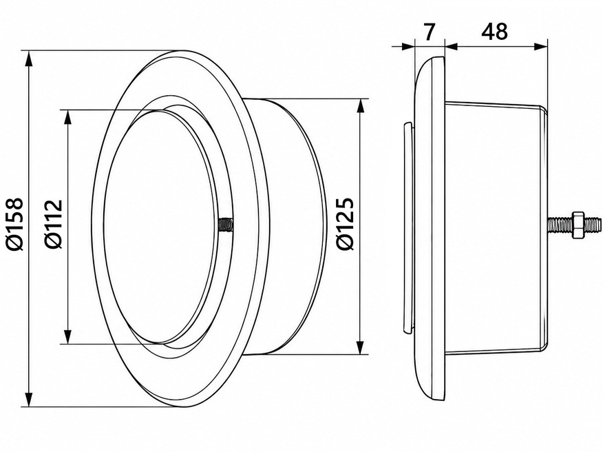 <p>
	Sissepuhke- ja väljatõmbeventiil Ø125 mm, Vents, AM125PRF</p>
