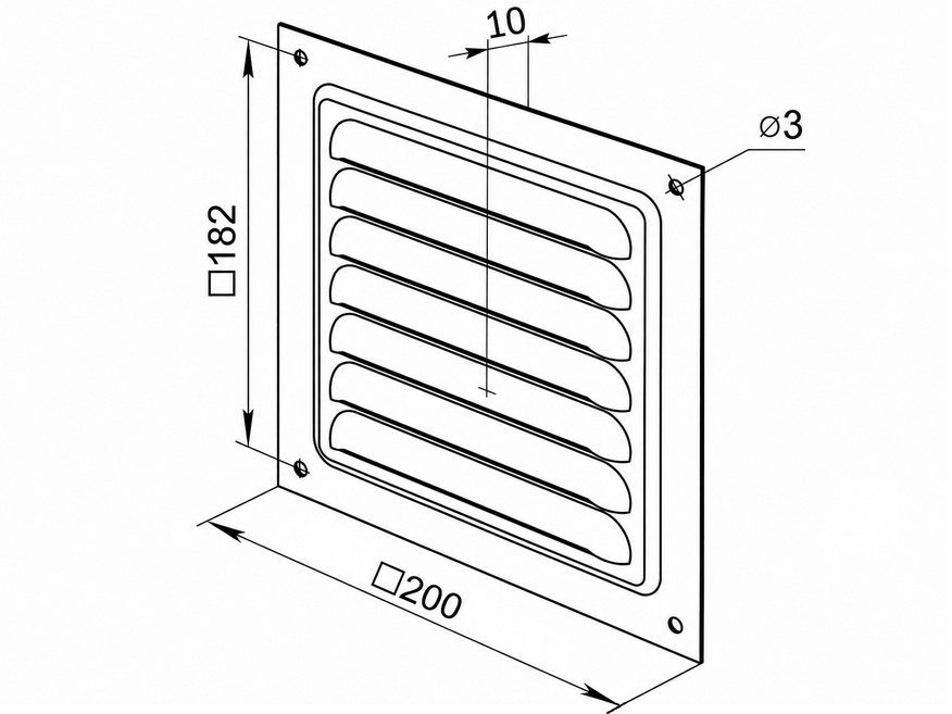<p>
	Ventilatsioonirest 200×200×10 mm, Vents, MVM200s, beez</p>
