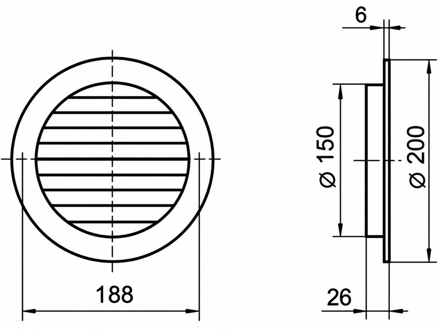 <p>
	Ventilatsioonirest Ø150 mm, Vents, MV150bVs</p>
