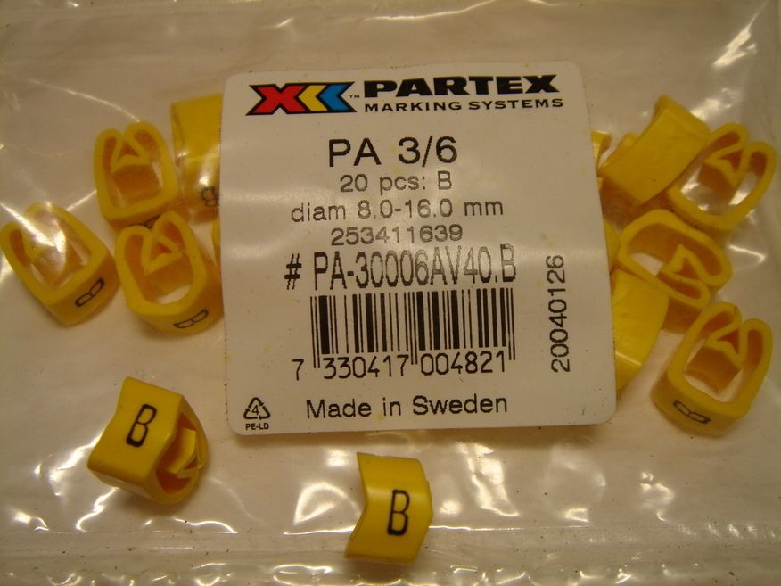 <p>
	Juhtmemärgid PA3/6, "<font color="#ff0000"><strong>M</strong></font>", Partex</p>
