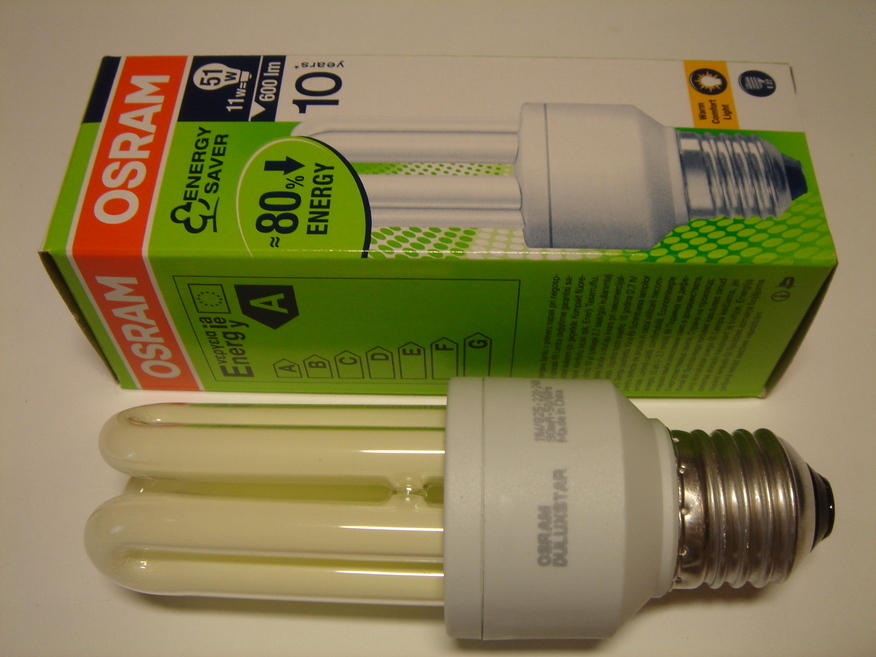 <p>
	Экономичная лампа 11 Вт, Osram Duluxstar® 11W/825/E27, 063267</p>
