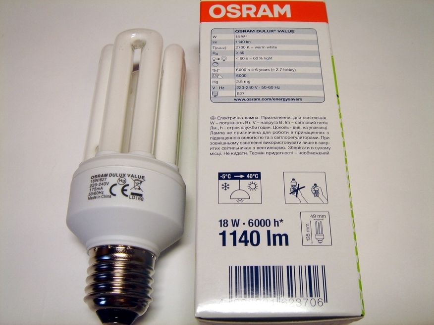 <p>
	Säästulamp 18 W, Osram Dulux® Value 18W/827/E27, 623706</p>
