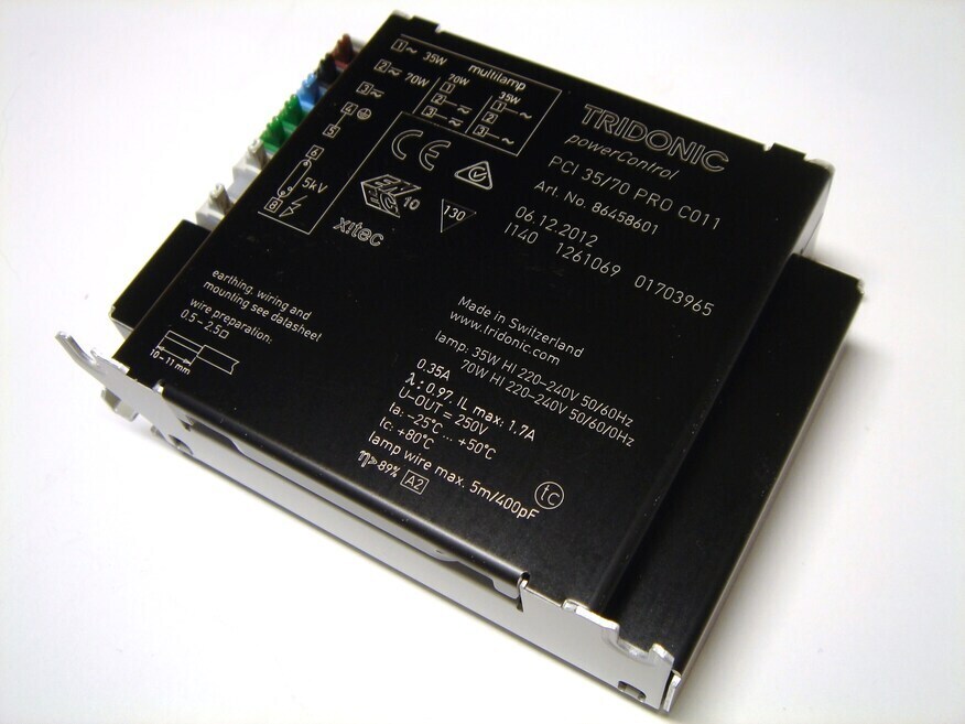 <p>
	Elektrooniline ballast 35/70 W, Tridonic, PCI 35/70 PRO C011, 86458601</p>
