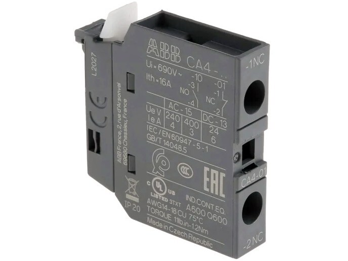 <p>
	Lisakontaktid peale 1NC, CA4-01, ABB, 1SBN010110R1001</p>
