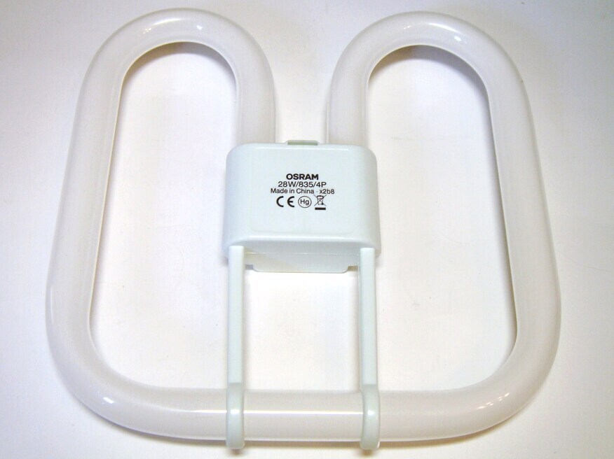 <p>
	Libliklamp 28 W, Osram CFL Square, 28W/835/GR10q, <span style="color: #ff0000">4-PIN</span>, 816982</p>
