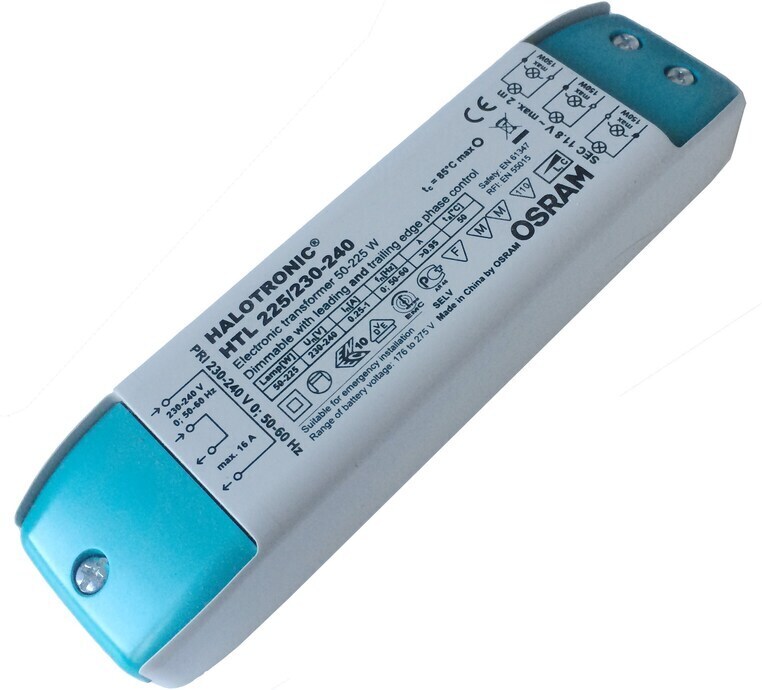 <p>
	Elektrooniline trafo 12 V, 50-225 W, Osram, Halotronic HTL 225/230-240</p>
