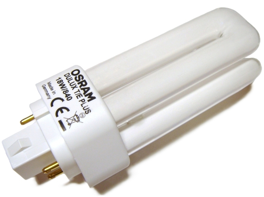 <p>
	Kompakt-luminofoorlamp 18 W, Osram Dulux T/E Plus, 18W/840/GX24q-2, <span style="color: #ff0000">4-PIN</span>, 342221</p>
