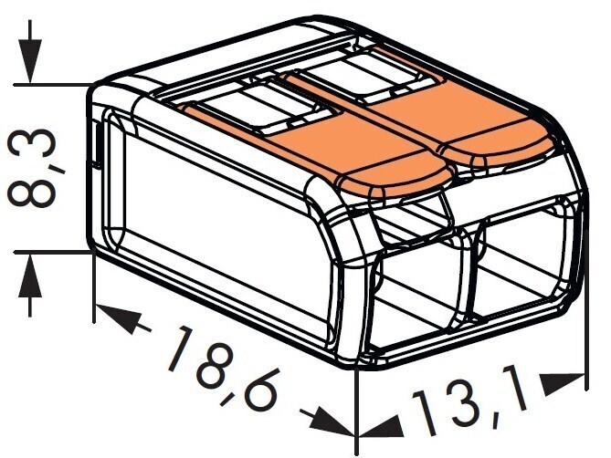 <p>
	Klemmid Wago 2 x 0,14 - 4 mm² (avatavad), 221-412</p>
