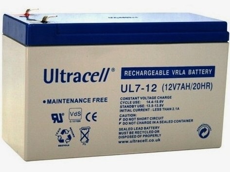 <p>
	Аккумулятор 12В, 7Ач, UL 7-12, Ultracell</p>
