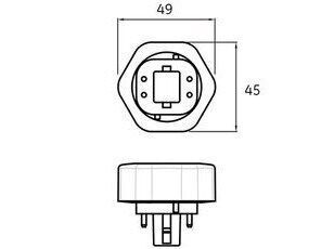 <p>
	Kompakt-luminofoorlamp 26 W, Osram Dulux T/E Plus, 26W/840/GX24q-3, <span style="color:#ff0000;">4-PIN</span>, 342283</p>
