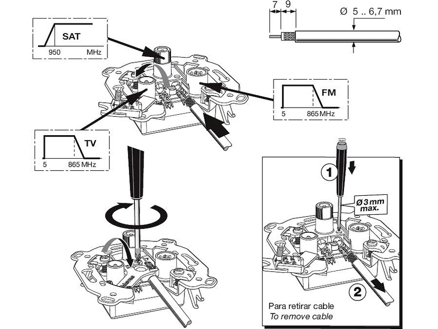 <p>
	Антенная розетка радио-ТВ-спутник, конечная, Televes, 524606</p>
