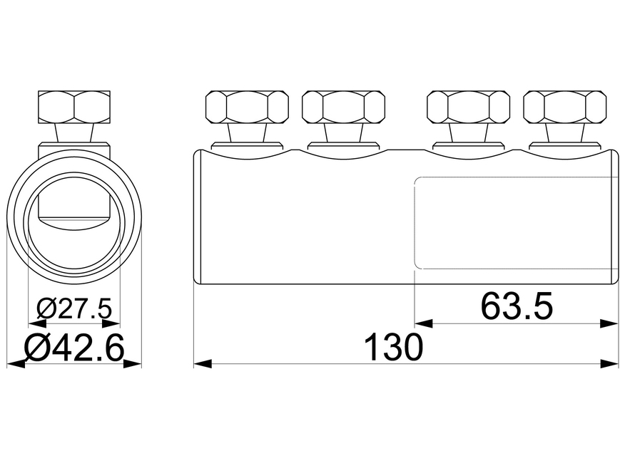 <p>
	Poltjätkuhülss Al/Cu 150-300 mm², SLJ4.47, Ensto</p>
