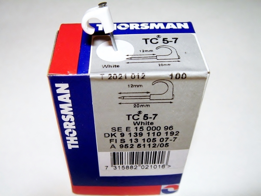 <p>
	Ostan kaablikinnitus naelklambreid 5-7 mm.</p>
