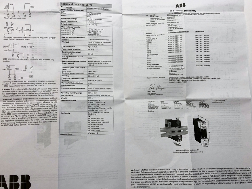 <p>
	Turvarelee BT50 24VDC, ABB, 2TLA010033R0000</p>
