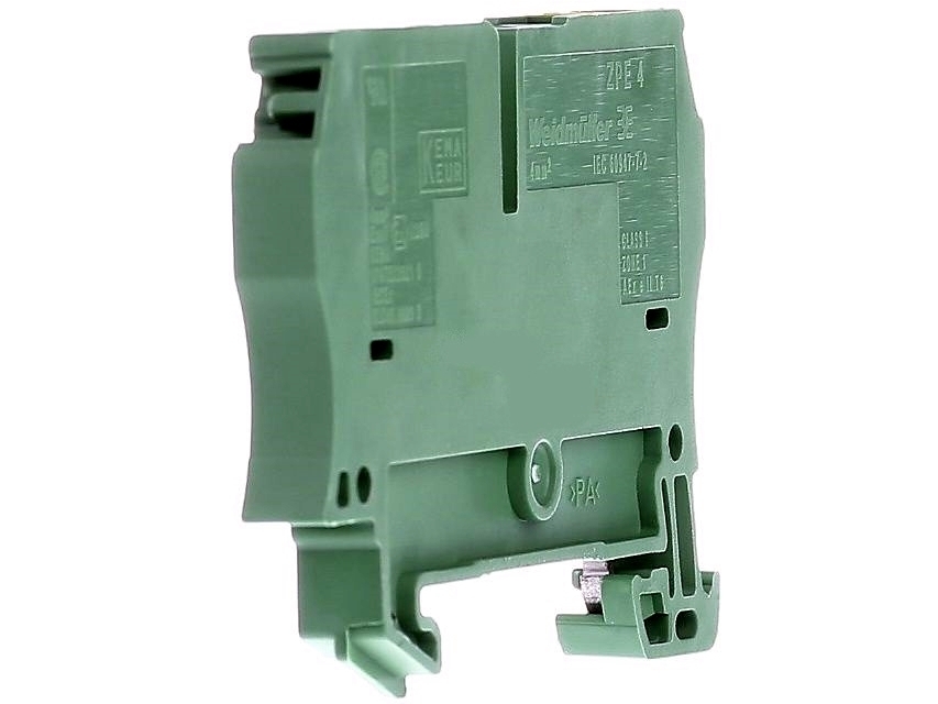 <p>
	Проходная клемма 4 мм², ж/зел, ZPE 4, Weidmüller, 1632080000</p>
