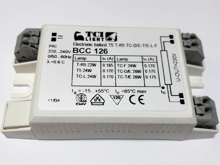 <p>
	Электронный дроссель 22,24,26 Вт, BCC 126, TCI Light, 137949HTC</p>
