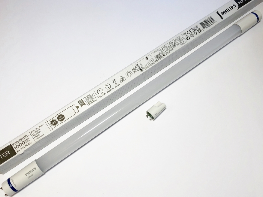 <p>
	Светодиодная трубка 8Вт=18Вт, T8, Mas LEDtube 8W/830, Philips, 697474</p>
